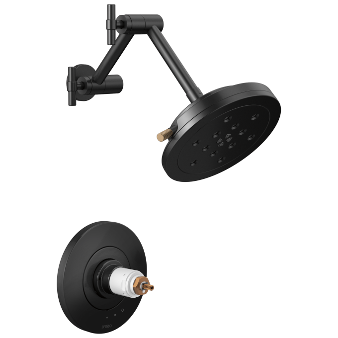 BRIZO Litze TempAssure Thermostatic Shower Only - Less Handles — Matte Black/Luxe Gold