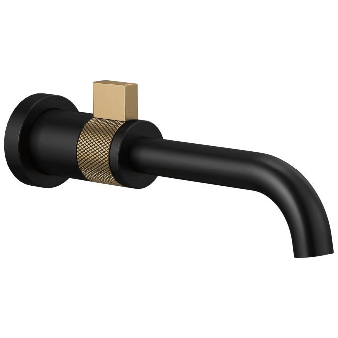 BRIZO Litze Wall Mount Lavatory — Matte Black/Luxe Gold