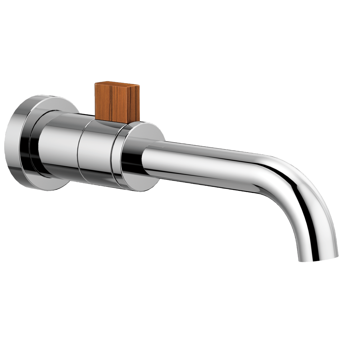 BRIZO Litze Single-Handle Wall Mount Lavatory Faucet 1.5 GPM — Polished Chrome / Teak Wood