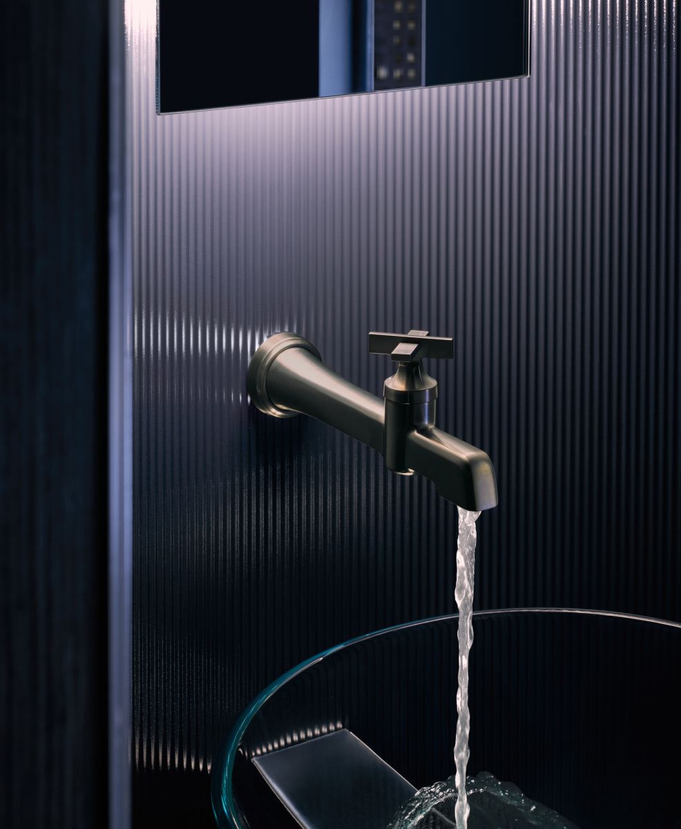 BRIZO Levoir Single-Handle Wall Mount Lavatory Faucet 1.5 GPM — Luxe Steel
