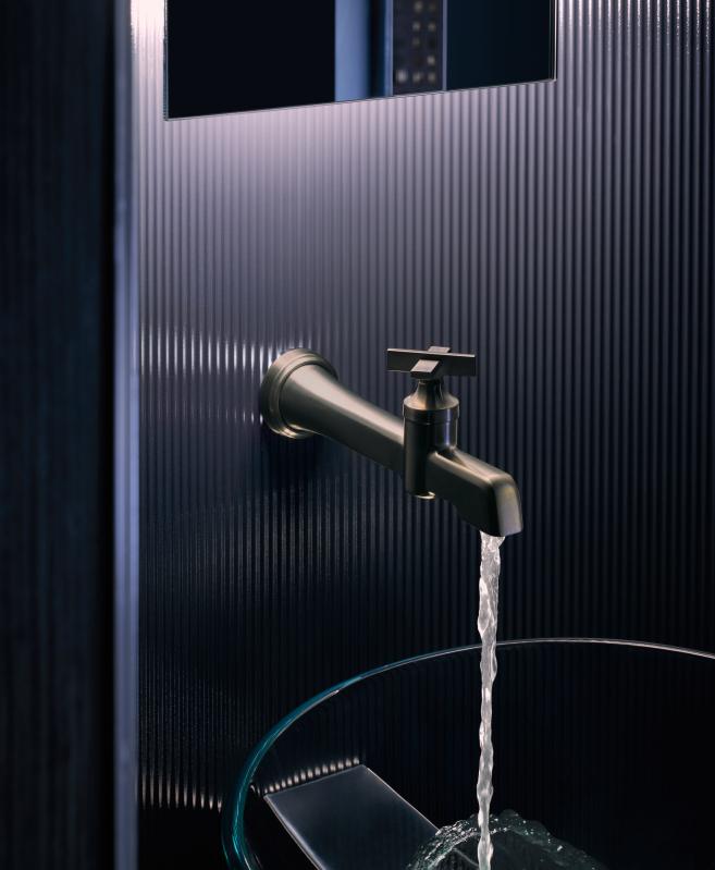 BRIZO Levoir Single-Handle Wall Mount Lavatory Faucet 1.5 GPM — Luxe Steel
