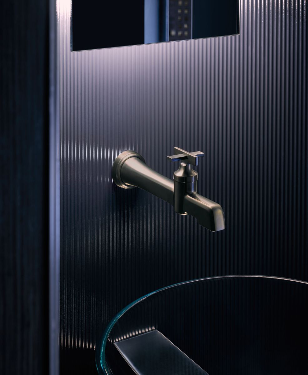 BRIZO Levoir Single-Handle Wall Mount Lavatory Faucet 1.5 GPM — Luxe Steel