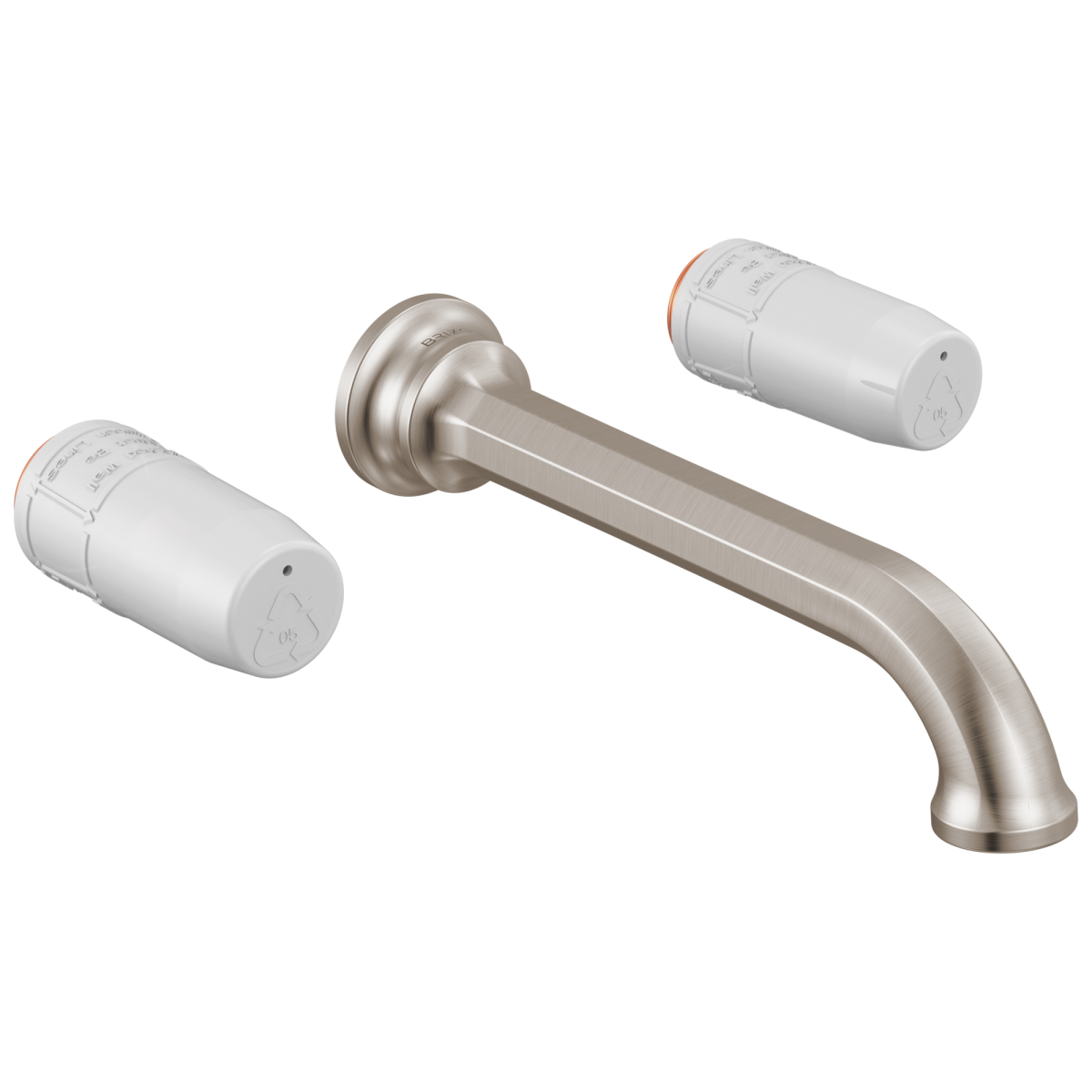 BRIZO Beauclere Two-Handle Wall Mount Lavatory Faucet - Less Handles 1.2 GPM — Luxe Nickel