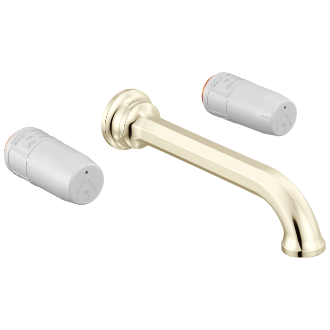 BRIZO Beauclere Two-Handle Wall Mount Lavatory Faucet - Less Handles 1.2 GPM — Polished Nickel