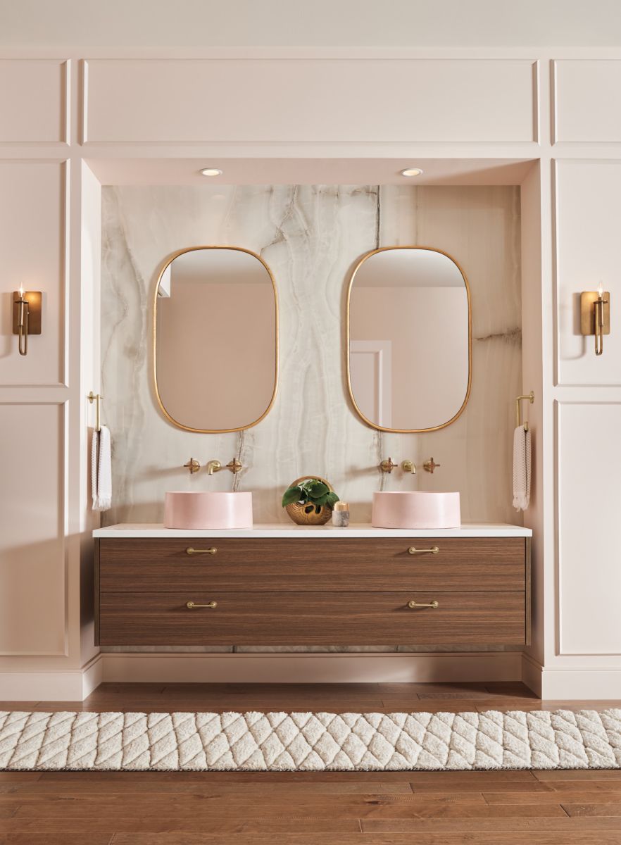 BRIZO Odin Two-Handle Wall Mount Lavatory Faucet - Less Handles — Luxe Gold