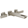 BRIZO Vettis Two-Handle Wall Mount Lavatory Faucet With Open-Flow Spout 1.2 GPM — Luxe Nickel