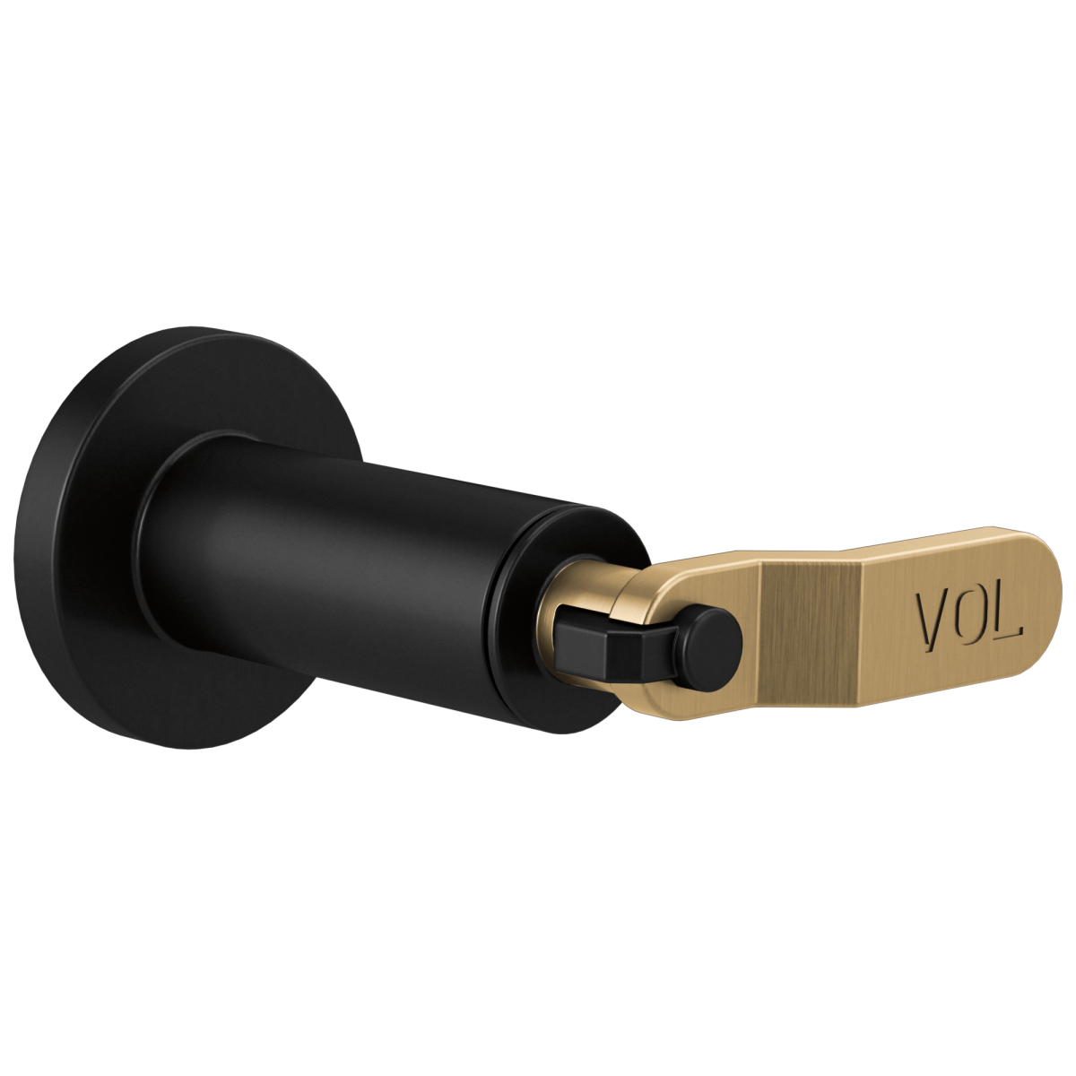BRIZO Litze Sensori Volume Control Trim - Industrial Lever — Matte Black/Luxe Gold