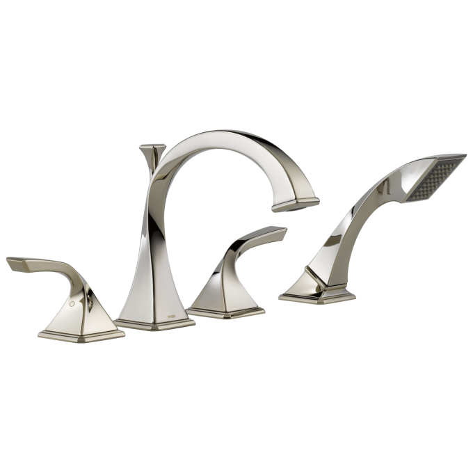 BRIZO Virage Roman Tub Faucet with Hand Shower — Polished Nickel