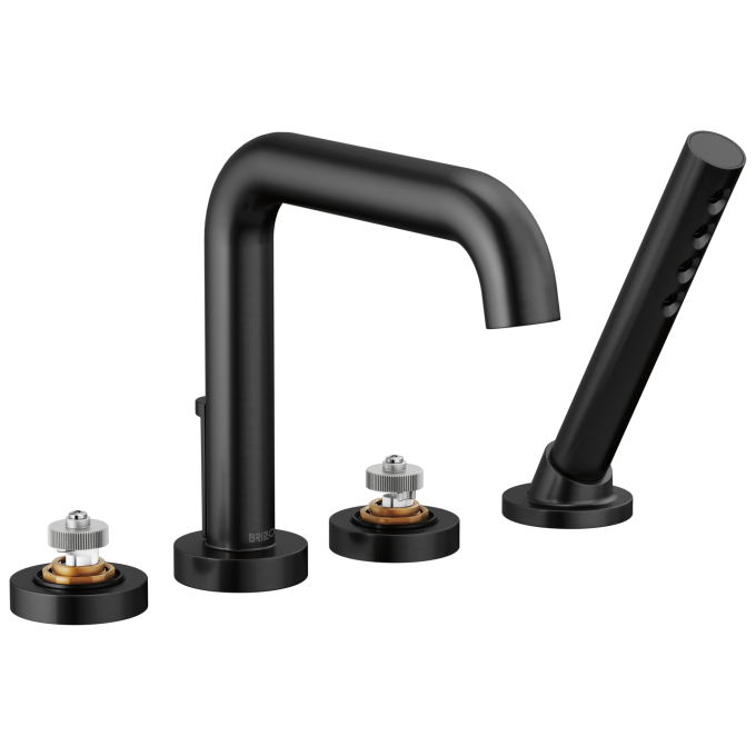 BRIZO Litze Roman Tub with Handshower - Less Handles — Matte Black