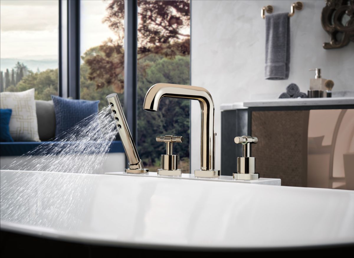 BRIZO Litze Roman Tub Faucet T-Lever Handle Kit — Polished Nickel