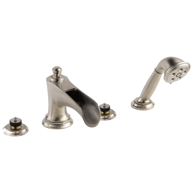 BRIZO Rook Roman Tub Trim with Hand Shower - Less Handles — Luxe Nickel