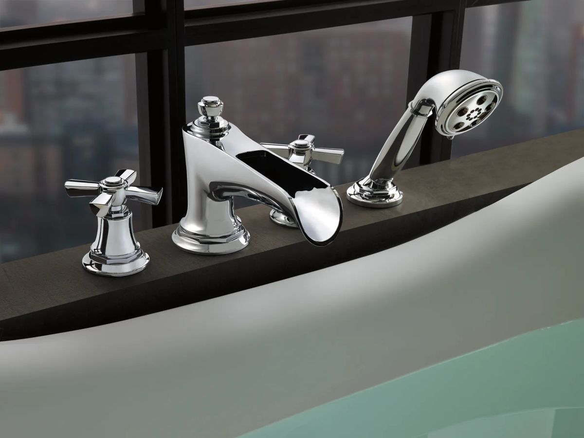 BRIZO Rook Roman Tub Trim with Hand Shower - Less Handles — Chrome