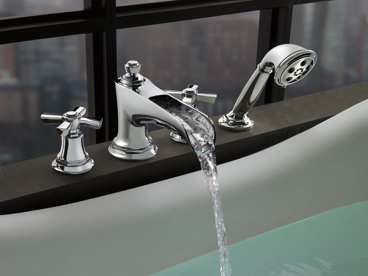 BRIZO Rook Roman Tub Faucet Cross Handle Kit — Chrome