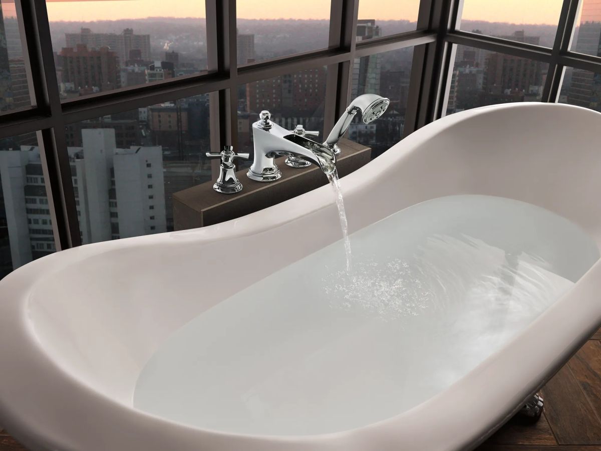 BRIZO Rook Roman Tub Trim with Hand Shower - Less Handles — Chrome