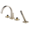 BRIZO Siderna Roman Tub Faucet with Hand Shower - Less Handles — Brushed Nickel