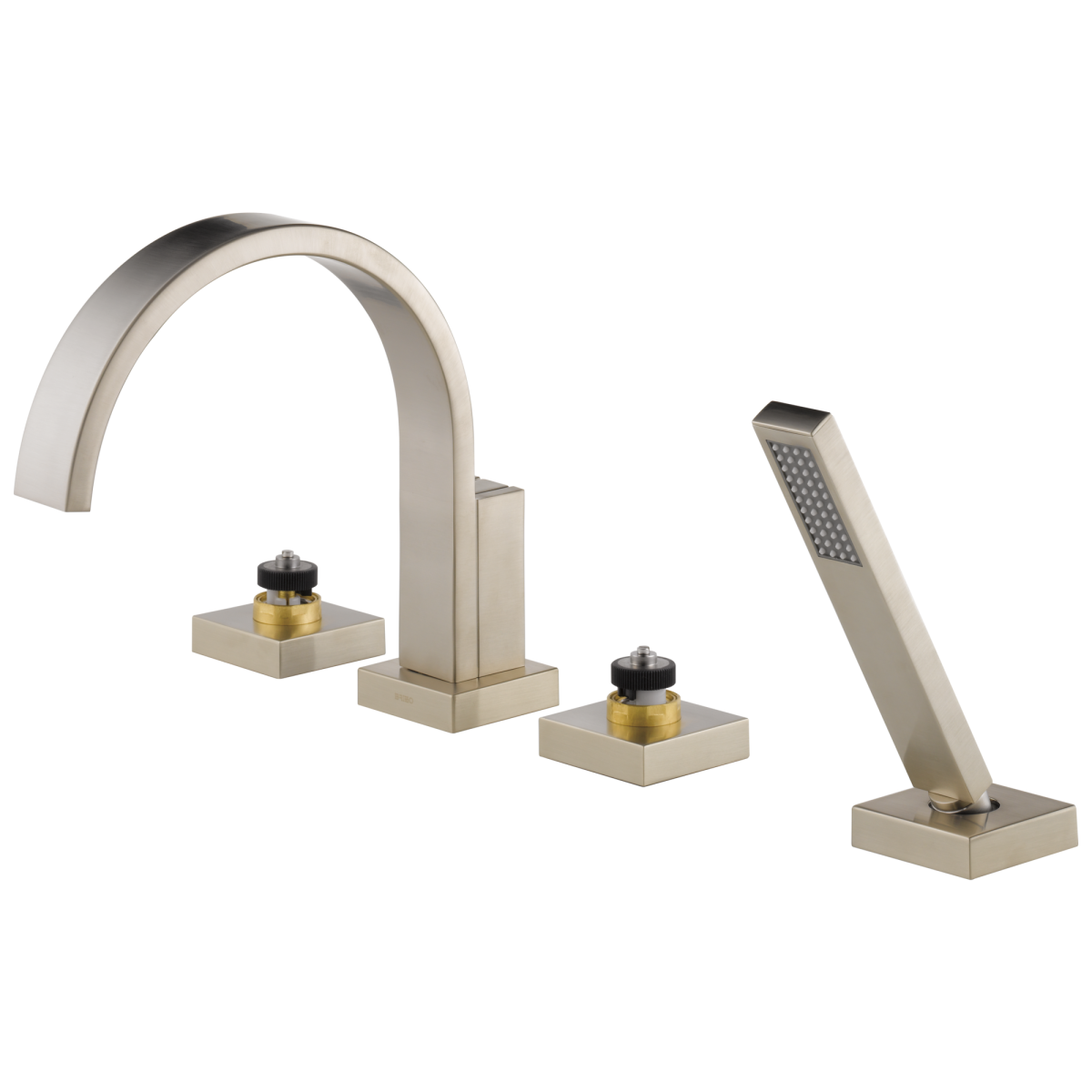 BRIZO Siderna Roman Tub Faucet with Hand Shower - Less Handles — Brushed Nickel