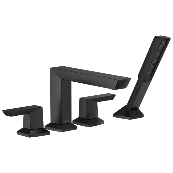 BRIZO Vettis Roman Tub Faucet With Handshower — Matte Black