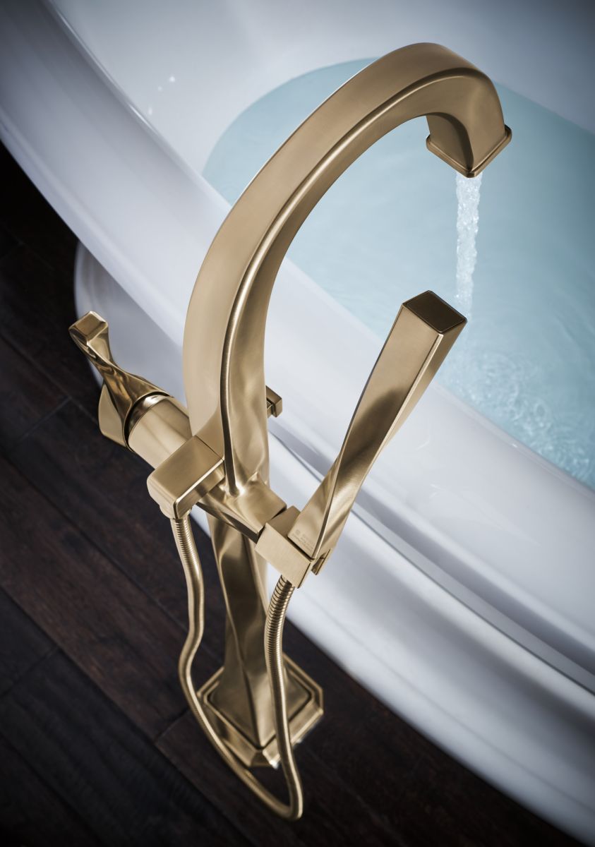 BRIZO Virage Single-Handle Freestanding Tub Filler — Luxe Gold