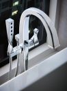 BRIZO Virage Single-Handle Freestanding Tub Filler — Chrome
