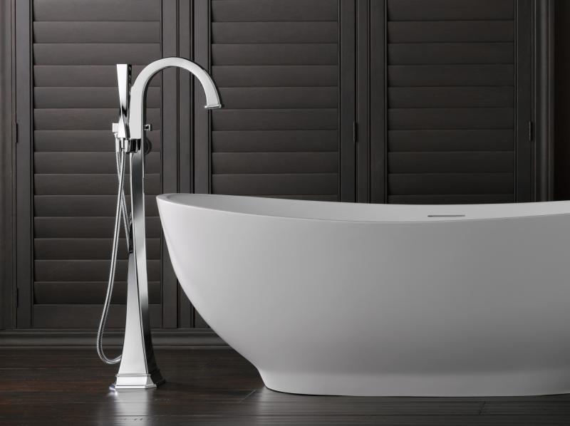 BRIZO Virage Single-Handle Freestanding Tub Filler — Chrome