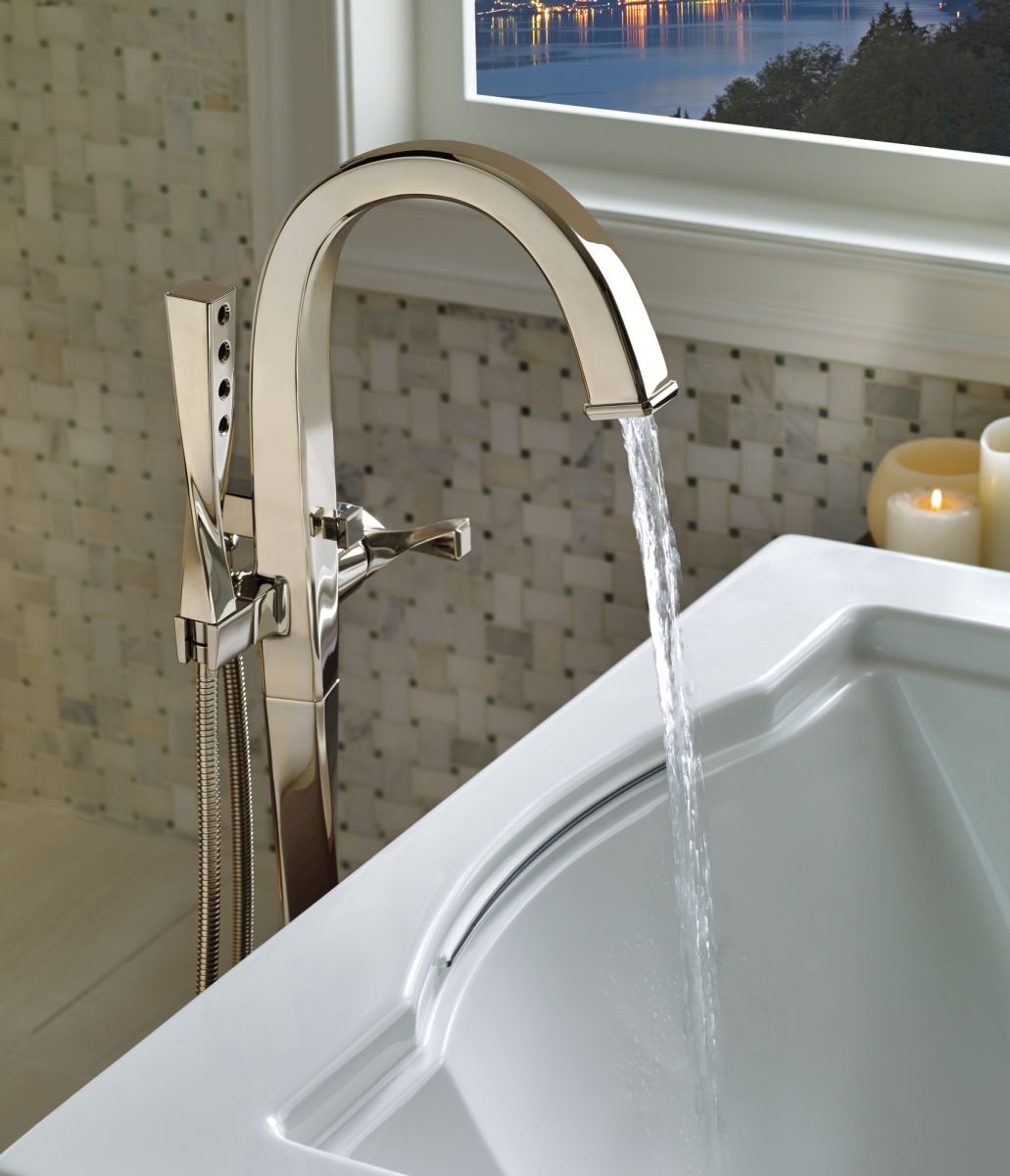 BRIZO Virage Single-Handle Freestanding Tub Filler — Polished Nickel