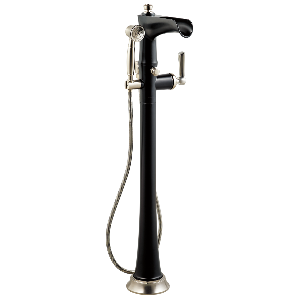 BRIZO Rook Freestanding Floor Mount Tub Filler — Luxe Nickel  /Matte Black