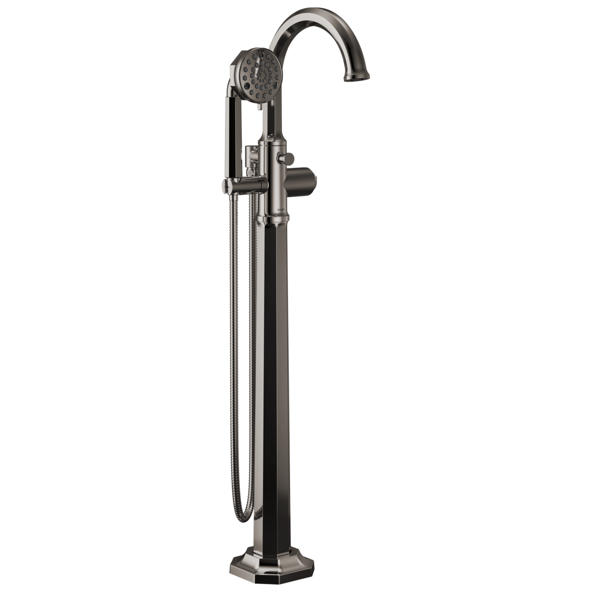 BRIZO Beauclere Single-Handle Freestanding Tub Filler - Less Handle — Brilliance Black Onyx