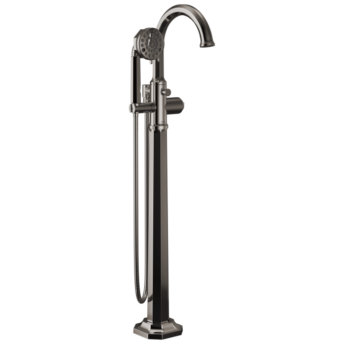 BRIZO Beauclere Single-Handle Freestanding Tub Filler - Less Handle — Brilliance Black Onyx