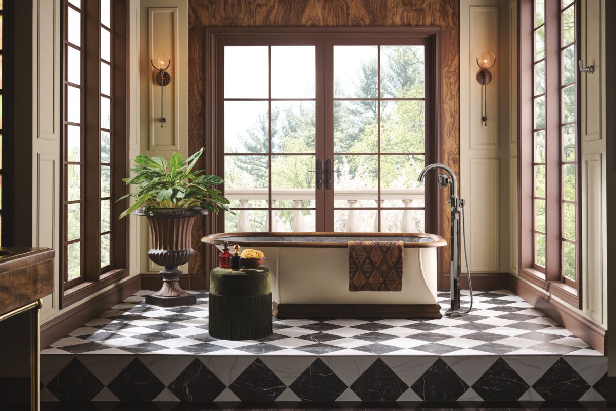 BRIZO Beauclere Single-Handle Freestanding Tub Filler - Less Handle — Brilliance Black Onyx
