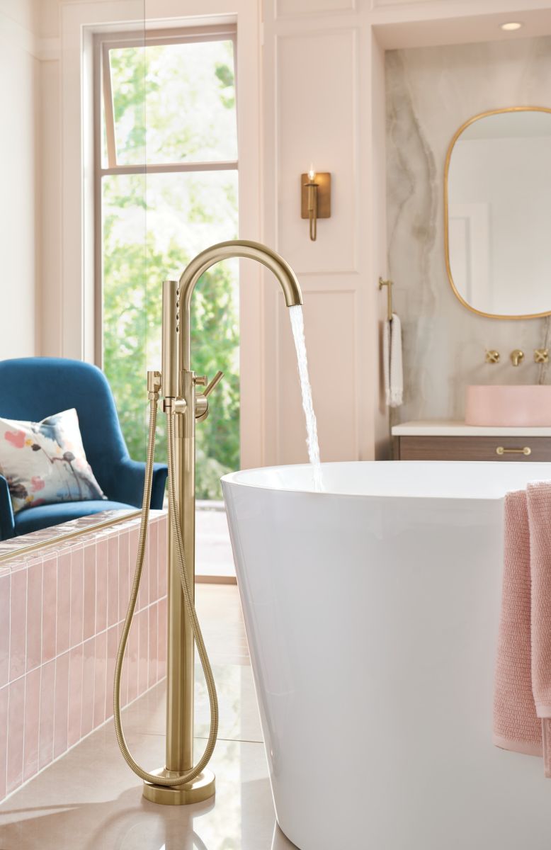 BRIZO Odin Single-Handle Freestanding Tub Filler — Luxe Gold