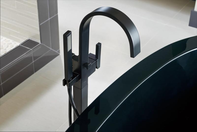 BRIZO Siderna Single-Handle Freestanding Tub Filler — Matte Black