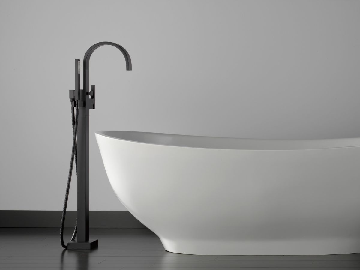 BRIZO Siderna Single-Handle Freestanding Tub Filler — Matte Black