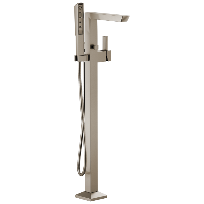 BRIZO Vettis Single-Handle Floor Mount Tub Filler — Luxe Nickel