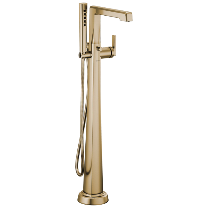 BRIZO Levoir Single-Handle Floor Mount Tub Filler — Luxe Gold