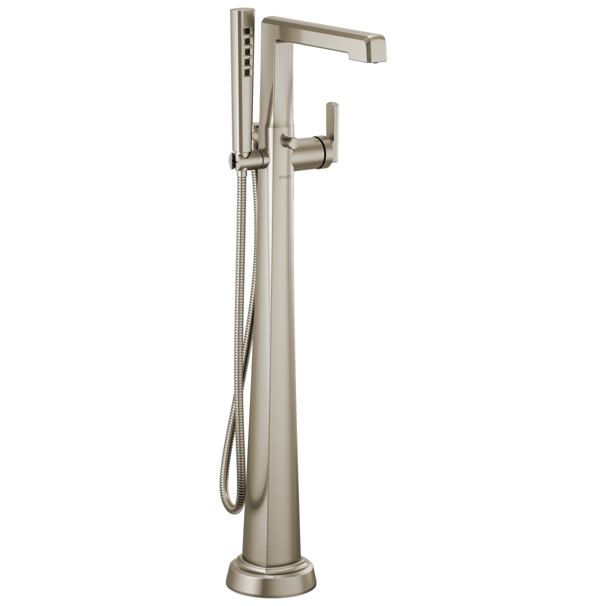 BRIZO Levoir Single-Handle Floor Mount Tub Filler — Luxe Nickel