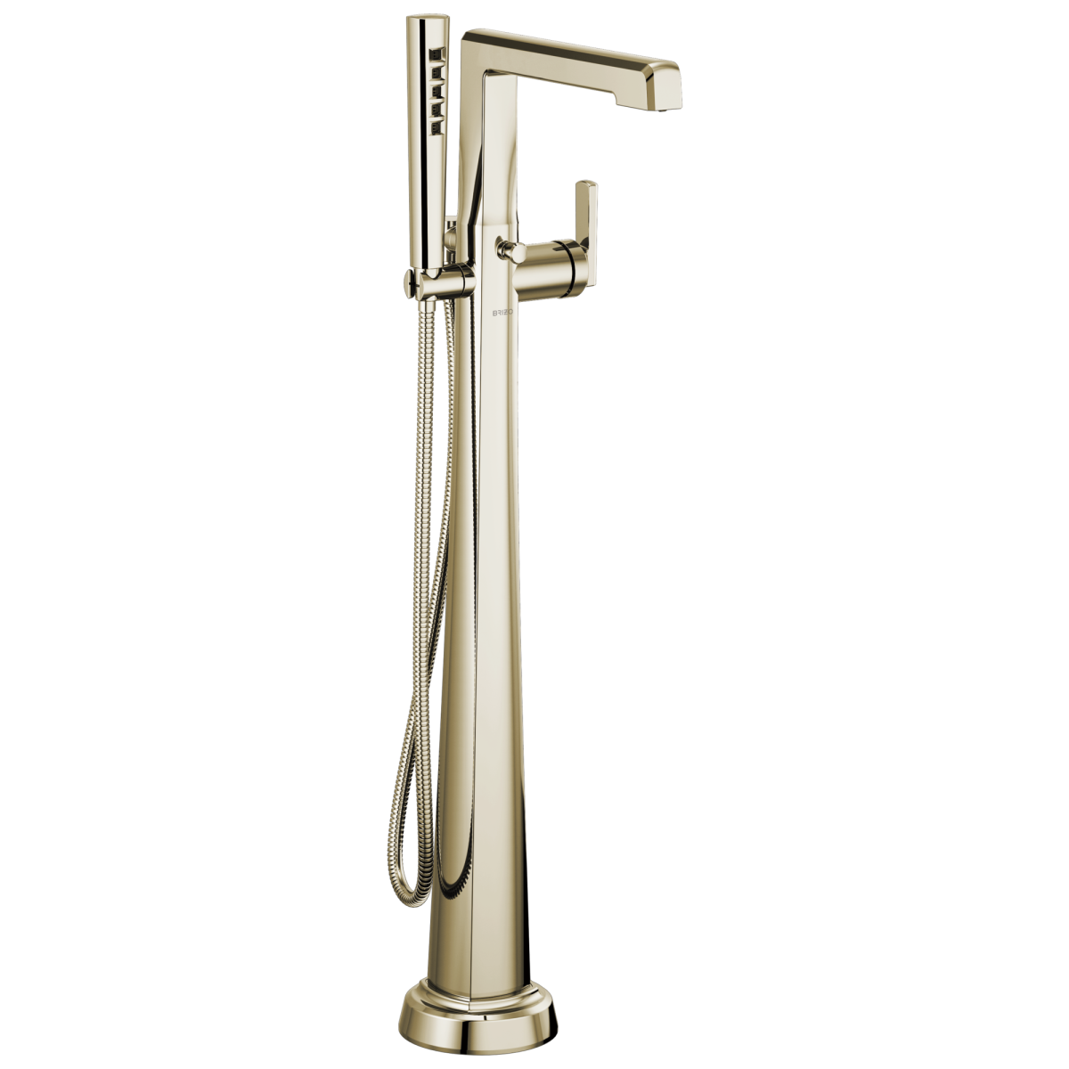 BRIZO Levoir Single-Handle Floor Mount Tub Filler — Polished Nickel