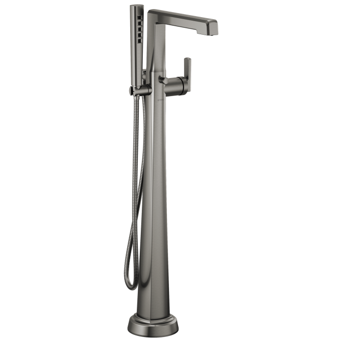 BRIZO Levoir Single-Handle Floor Mount Tub Filler — Luxe Steel