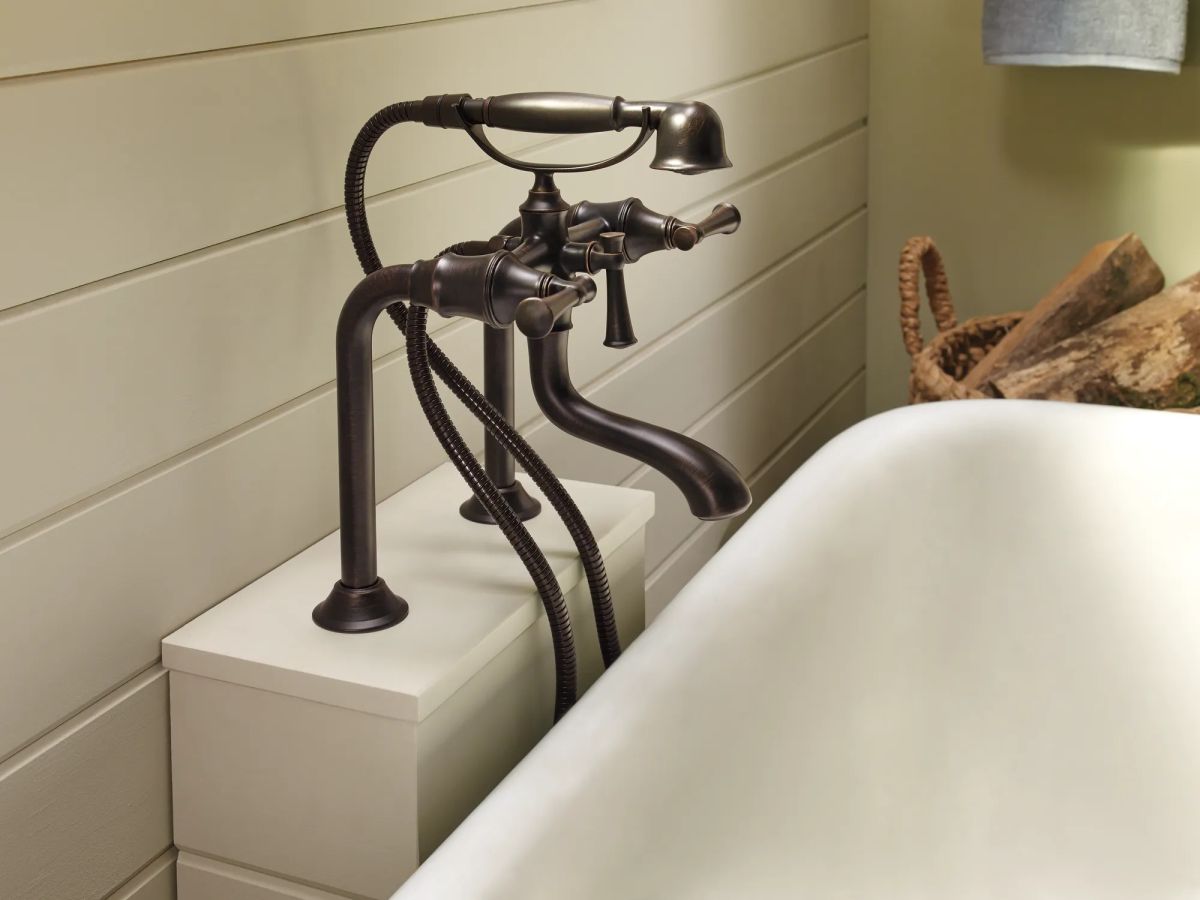 BRIZO Traditional Deck Mount Tub Filler Risers — Venetian Bronze