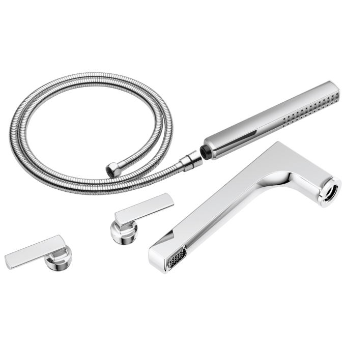 BRIZO Kintsu Two-Handle Tub Filler Trim Kit With Lever Handles — Chrome
