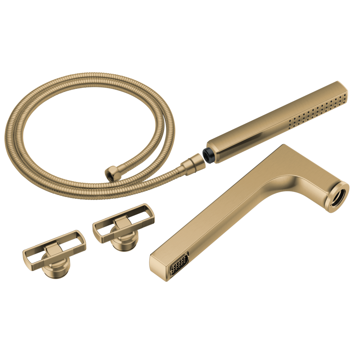 BRIZO Kintsu Two-Handle Tub Filler Trim Kit With Knob Handles — Luxe Gold