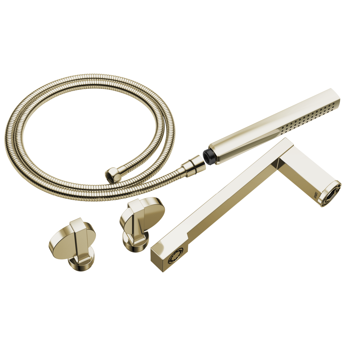 BRIZO Frank Lloyd Wright Two-Handle Tub Filler Trim Kit with Lunar Handles — Polished Nickel