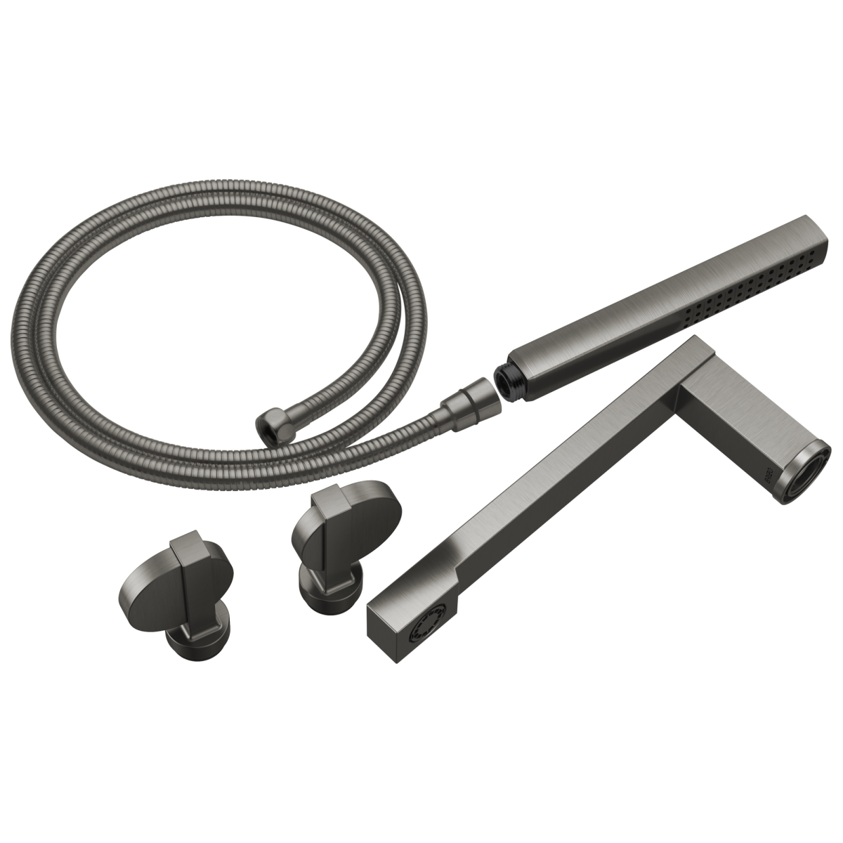 BRIZO Frank Lloyd Wright Two-Handle Tub Filler Trim Kit with Lunar Handles — Luxe Steel
