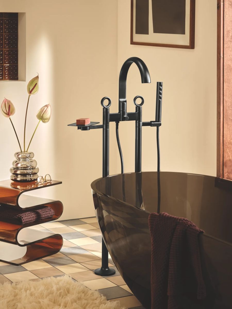 BRIZO Kintsu Two-Handle Tub Filler Body Assembly - Less Handles — Matte Black