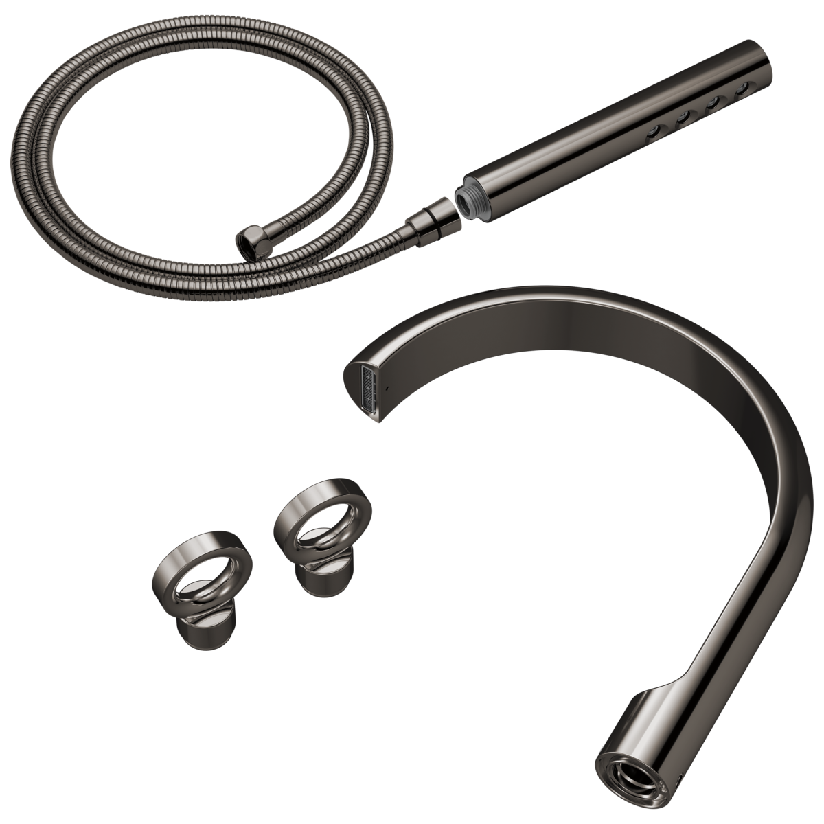 BRIZO Roccesco Two-Handle Tub Filler Trim Kit with Knob Handles — Brilliance Black Onyx