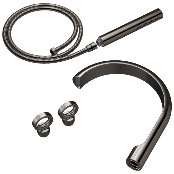 BRIZO Roccesco Two-Handle Tub Filler Trim Kit with Knob Handles — Brilliance Black Onyx