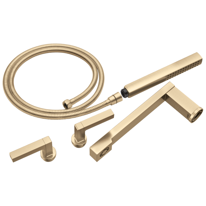 BRIZO Frank Lloyd Wright Two-Handle Wall Mount Tub Filler Lever Handle Kit — Luxe Gold