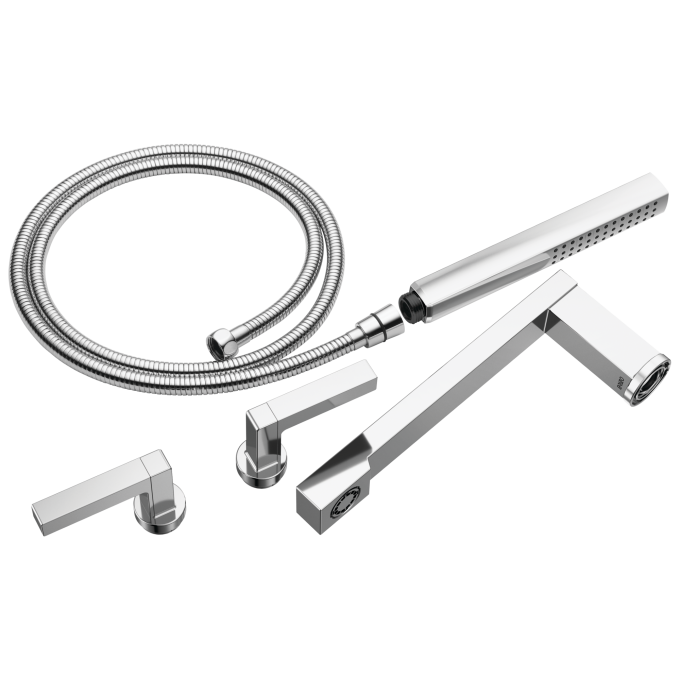 BRIZO Frank Lloyd Wright Two-Handle Tub Filler Trim Kit with Lever Handles — Chrome