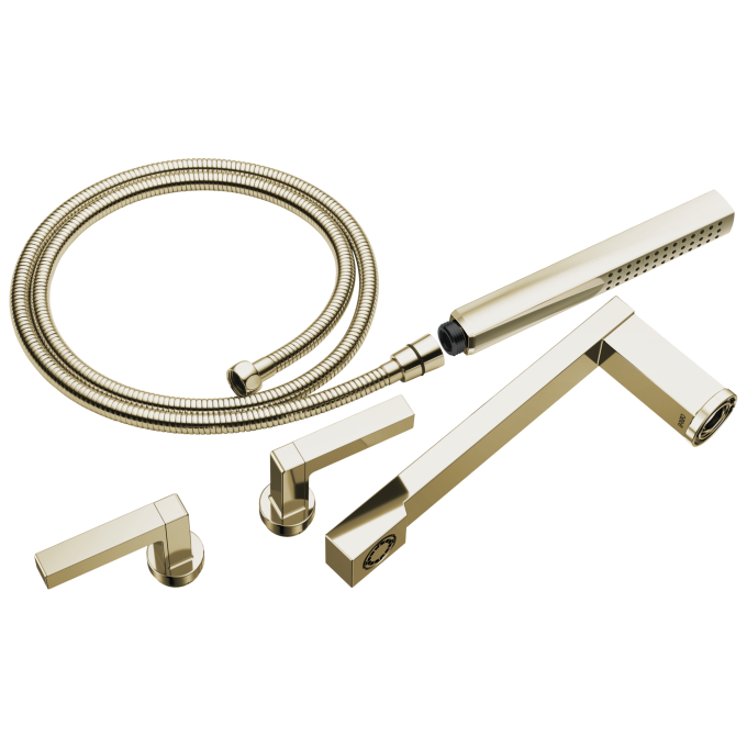 BRIZO Frank Lloyd Wright Two-Handle Tub Filler Trim Kit with Lever Handles — Polished Nickel