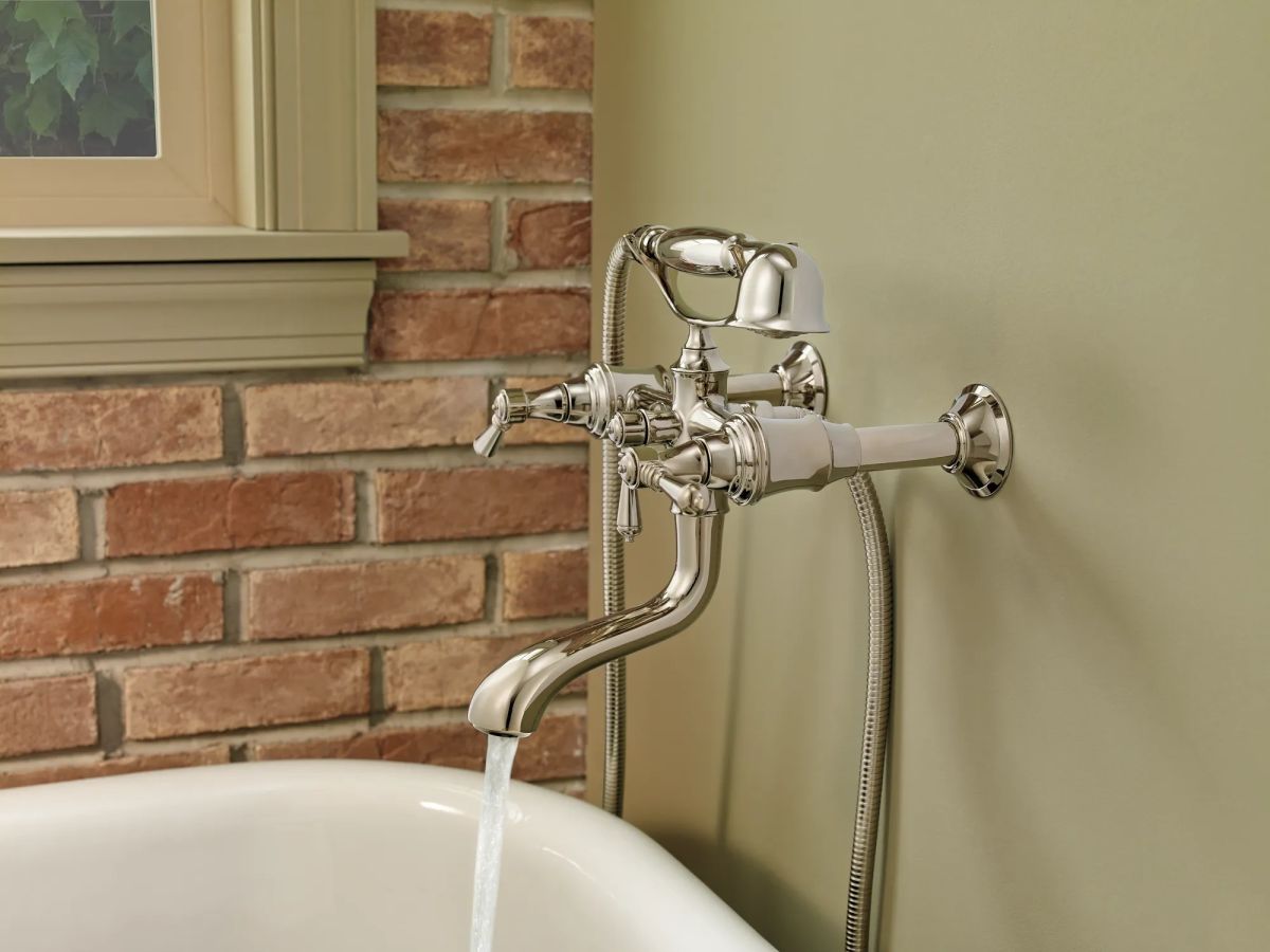 BRIZO Traditional WALL MOUNT TUB FILLER UNIONS — Polished Nickel