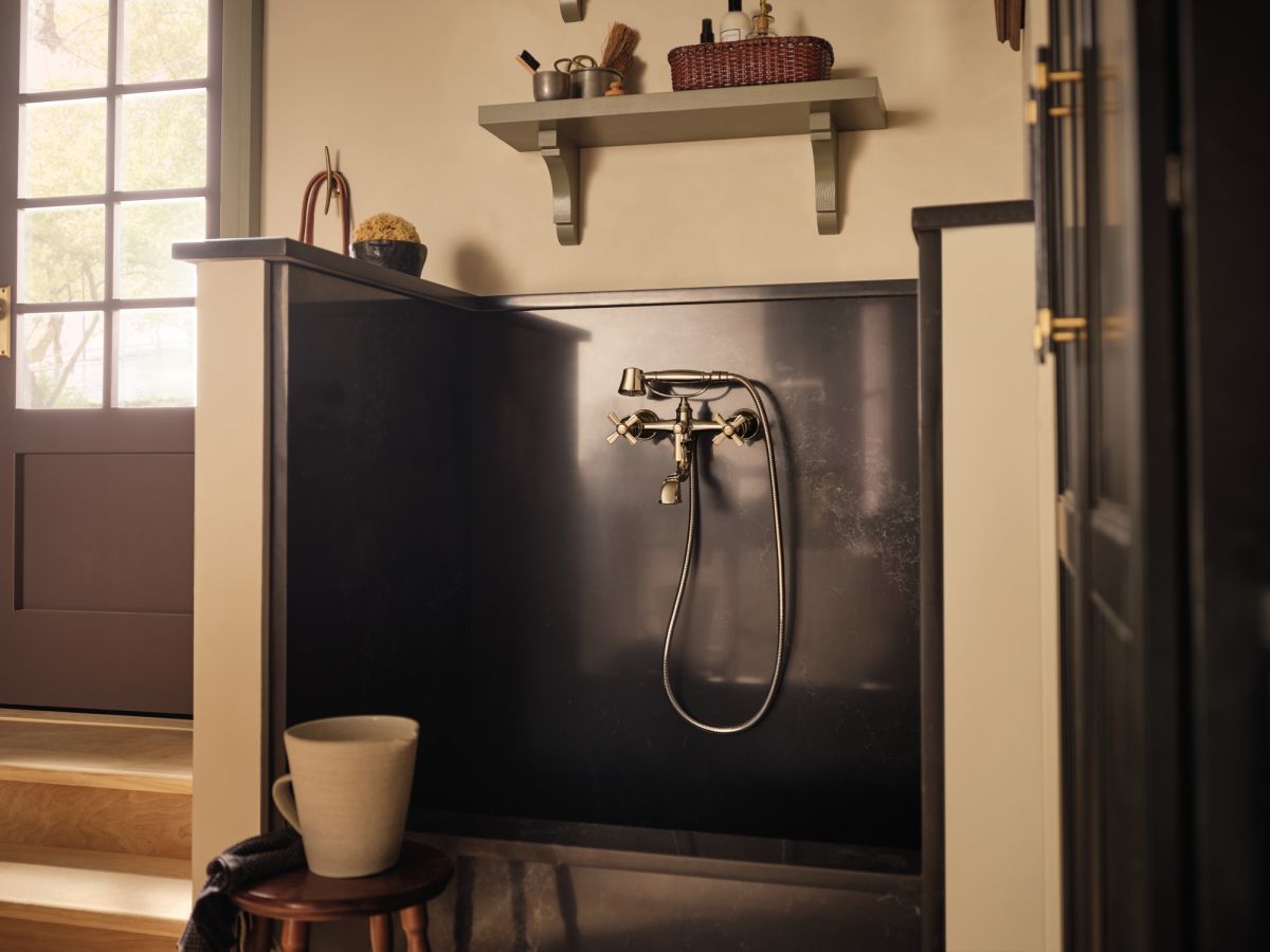 BRIZO Traditional Two-Handle Freestanding Tub Filler Body Assembly Trim - Less Handles — Polished Nickel